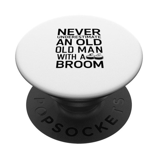 Man With A Broom Curling Funny PopSockets Standard PopGrip