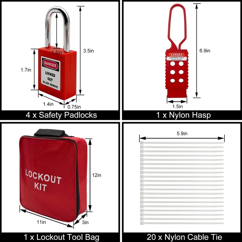 Lockout Tagout Kit Electrical Loto - Clamp-On Circuit Breaker Lockout,