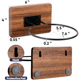 Rovarahoom Basketball Holder Wall Mount, 4 Pcs Acacia Wood Ball Holder for Storage Soccer Volleyball Football Autograph, Basketball Rack Display for Boys Sports Accessories Organizer Wall Decor