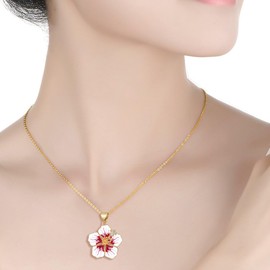 TALYKONG Hibiscus Flower Necklace for Women Hawaiian Necklace Jewelry Gifts for Women (hibiscus flower)