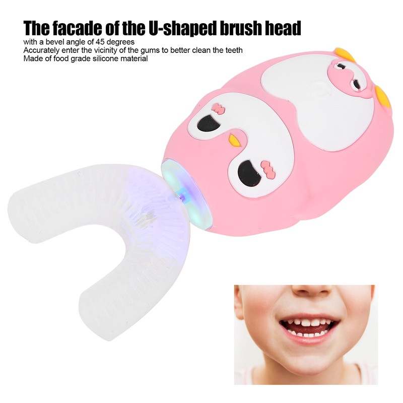 Child Automatic Toothbrush UShape Rechargeable Cartoon 3 Gears Kid Oral