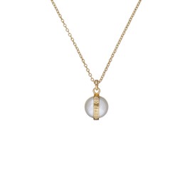 Ted Baker Perreti Logo Pearl Pendant Necklace For Women (Gold Tone/Pearl)