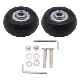 Leen4You Luggage Suitcase Replacement Wheels with Screws Axles Repair Tool for Luggage Suitcase Trolley,Skate Replacement Wheels Black (Pack of 2) (40mm x 18mm x 6mm)