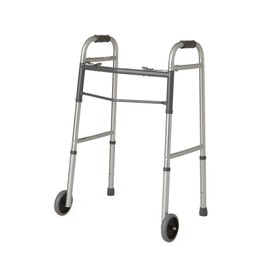 Medline Easy Care Two-Button Folding Walkers with 5" Wheels, G30757w, 1 Pound