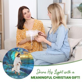 AXIARA Christian Gifts for Women Faith - Double Layered Window Suncatcher Hanging Decorations 8in - Catholic Religious Gifts for Women, Christian Home Decor