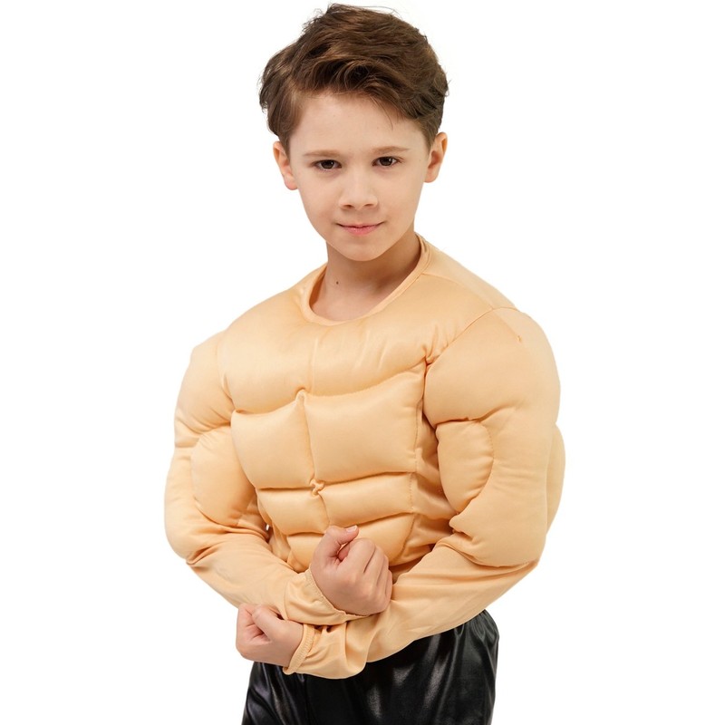 Boys Strong Muscle Shirt Costume (10-12Y)