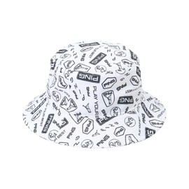 Pin Apparel 621-5187205 Men's Bucket Hat (All Over Print Pattern) / Golf Hat, 030_white x navy, Free size