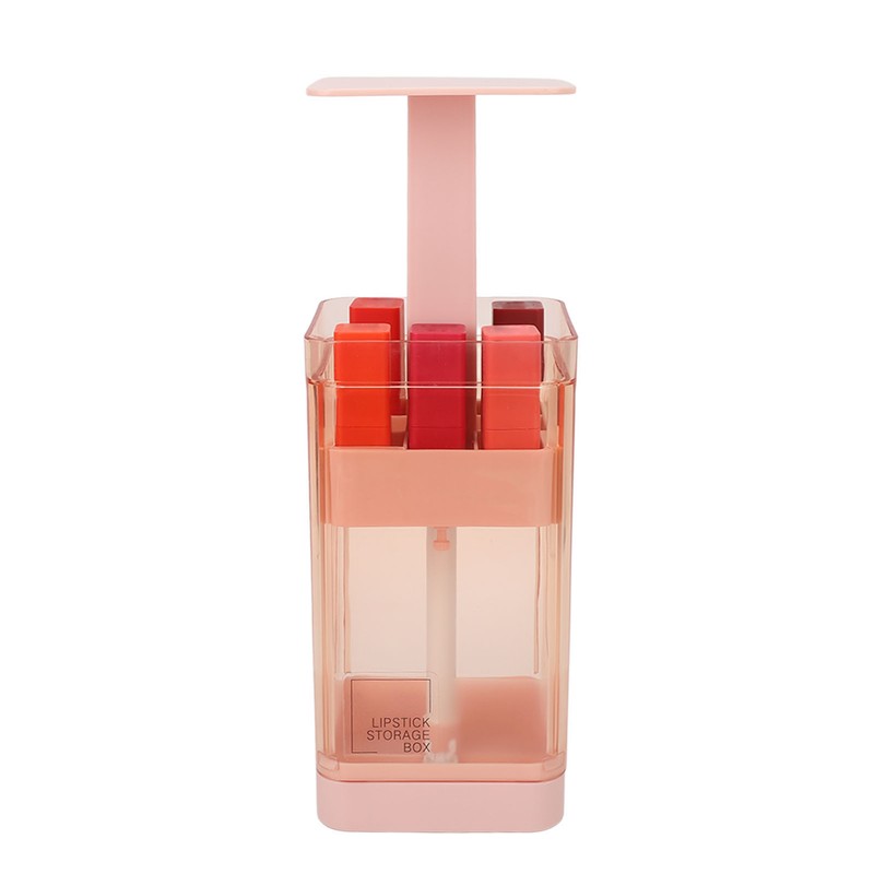 Lipstick Holder Auto Lifting Dustproof Large Capacity Transparent Window Lipstick