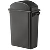 Black 16 Gallon Slim Rectangular Trash Can with lid Restaurant