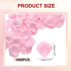 uxcell 1000 Pcs Silk Fake Flower Petals for Wedding, Artificial Rose Petals Bulk for Wedding Confetti Scatter Valentine's Day Proposal Flower Petals Decoration (Light Pink)
