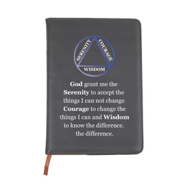 BNQL AA Recovery Notebook Alcoholics Anonymous Gifts AA Sobriety Gift AA Addiction Recovery Gift Sobriety Sponsor Leather Notebook (AA Recovery Notebook)