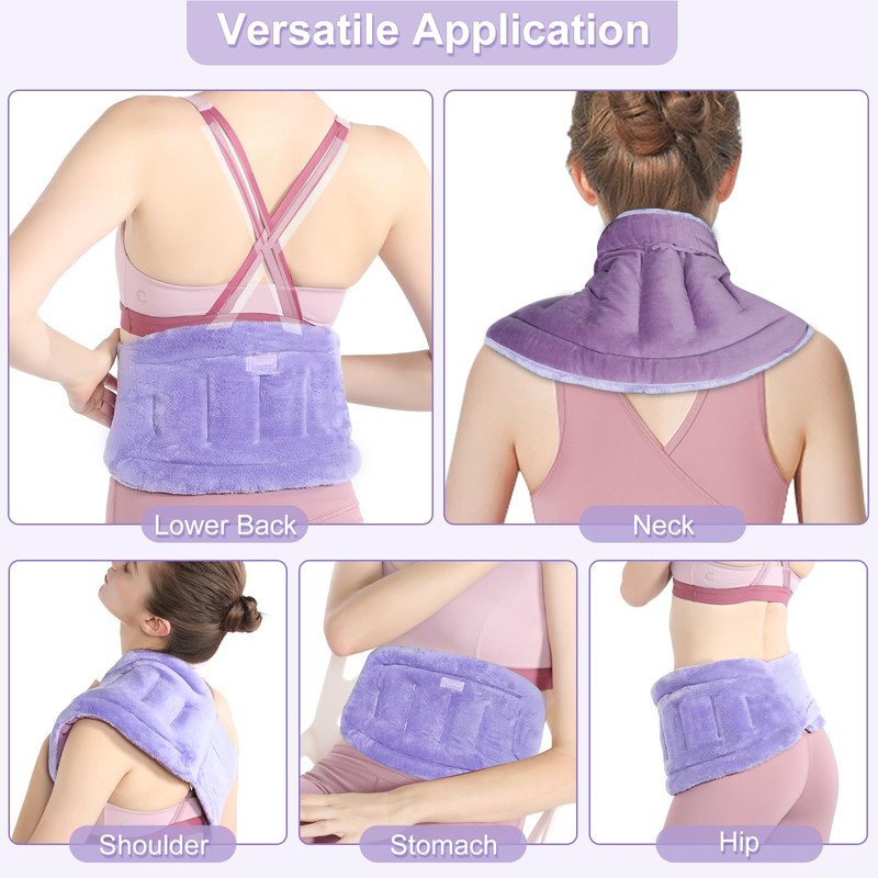 SuzziPad Microwave Heating Pad for Back & Lumbar Discomfort, Purple