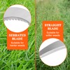 HRADHOL Weeding Sickle,Stainless Steel Long Handle Double Serrated Blade Grass