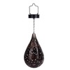 Hanging Solar Light Bronze Iron Metal Hollow Pattern Outdoor Lawn