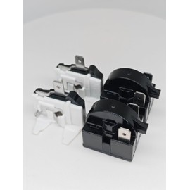 Hiii77-Ggg (2 Set) Compresso QP2-4.7 PTC Starter Relay 2 Pin Refrigerator Starter Relay 6750C-0005P Overload Protector Compatible with Refrigerator Compressor