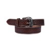 Affilare Western Genuine Leather Brown Basket Weave Belt For Men