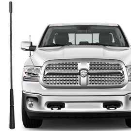 RooFox 13 Inch Replacement Antenna Mast for Dodge Ram 1500 (1994-2024), Ram 1500 2500 3500 (1994-2018), Dodge Ram 1500 Antenna, Flexible Rubber Antenna for Dodge Ram Truck (1994-2018), Black