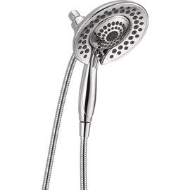 Delta Faucet 5-Spray In2ition 2-in-1 Dual Shower Head with HandHeld Spray, Chrome Hand Held Shower Head with Hose, Handheld Shower Heads, 2.5 GPM Shower Head, Chrome 58569-25-PK