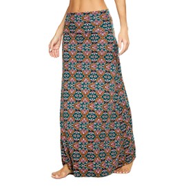 Women's Summer High Waist Boho Yoga Maxi Skirt Elastic Pull On Long Skirts, 11, S