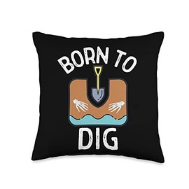 Born To Dig Archaeologists Funny Archaeology Kids Historian Throw Pillow
