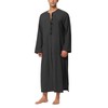TINAYAUE Muslim Men's Robe V-Neck Long Sleeve Kaftan Men's Prayer