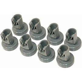 Aspares Dishwasher Upper Basket Wheels for Zanussi ZDT6041 ZDT6053 ZDT6244 ZDT6255 25mm (Set of 8 Pieces)