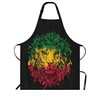 WONDERTIFY Rasta Lion Apron,Rasta Theme with Lion Head On Black