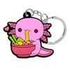 POYAMUSE Adorable Silicone Axolotl Keychain Set - Noodle Lover and