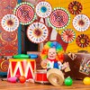 Outus Carnival Hanging Paper Fans Decoration Circus Animals Paper Fans
