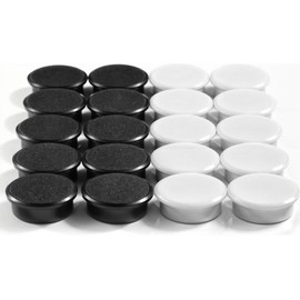 Qualsen Fridge Magnets Refrigerator Magnets Strong Magnets Small Magnets for Whiteboard Magnets Round Mini Cute Magnets for Fridge Magnetic Whiteboard, Locker Accessories, Kitchen (20Pcs-Black+White)