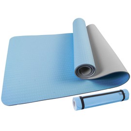 Newgen Medicals Non-Slip Fitness Mats, Set of 2, Double-Sided TPE Yoga & Gymnastics Mats, Carry Strap, 183 x 61 cm (Fitness Sports Gym Mats, Fitness Mats Double-Sided)