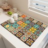 Mandala Boho Dish Drying Mats For Kitchen Counter Dryer Coffee