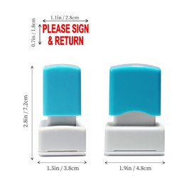 Please Sign Return Self Inking Rubber Stamp YQBOOM Refillable Paid Stamper for Business, Office Stamps - Red Ink