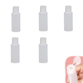 FsGrg 20ml Travel Bottles Set of 5 Plastic Translucent Clear Cap for Cosmetics, Shampoo, Cream, Travel Business Trip, Travel