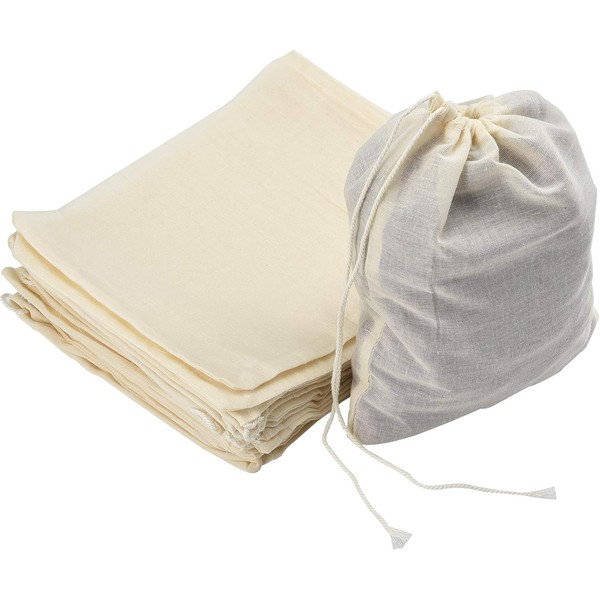 GJFWQC 30 Pieces Muslin Bags, 100% Cotton Drawstring Bag Reusable