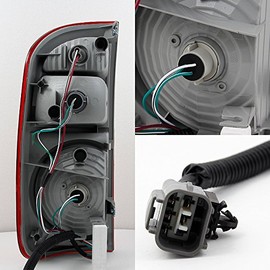 AKKON - For 04-06 Toyota Tundra 4 Door Double Cab Pickup Truck Red Clear Tail Light Passenger Right Side Replacement