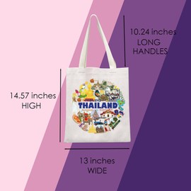 Thailand Tote Bag Thailand Gift Moving to Thailand Gift Thailand Souvenir Gift Thailand Travel Gift For Tourist (Thailand Tote)