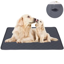 iDopick Washable Dogs Pee Pads Extra Large, Waterproof Reusable Pet Training Pads, Non Slip Dog Bowl Mats with Great Absorption, Reusable Puppy Pee Pads for Floor, Sofa, Potty, Cage, Car(70 X 50CM)