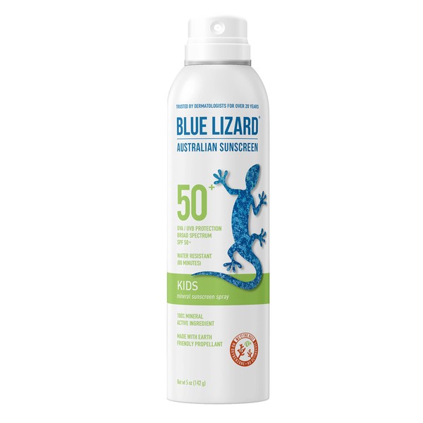 BLUE LIZARD Mineral Sunscreen Kids SPF 50+ Spray, 5 Fl Oz
