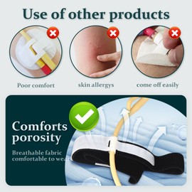 ZXMOBY 4PCS Catheter Leg Strap Foley Catheter Holder Urinary Legband Holder Catheter Tube Holder Anti Irritation (Black)