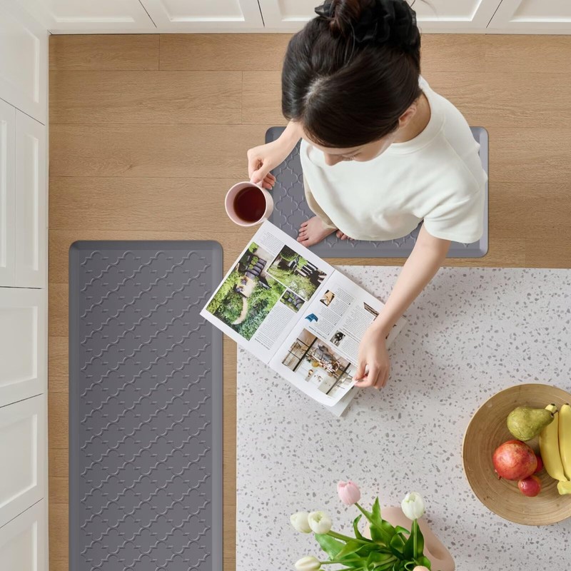 StepAura Kitchen Mats for Floor 2 Piece - Anti Fatigue