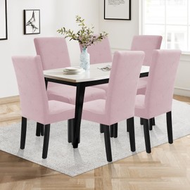 Ystyle Stretch Chair Covers, Set of 2, Chair Covers, Elastic, Removable, Washable, Universal Covers for Chairs, Chair Covers for Hotel, Banquet, Kitchen, Restaurant, Wedding Party, Pink