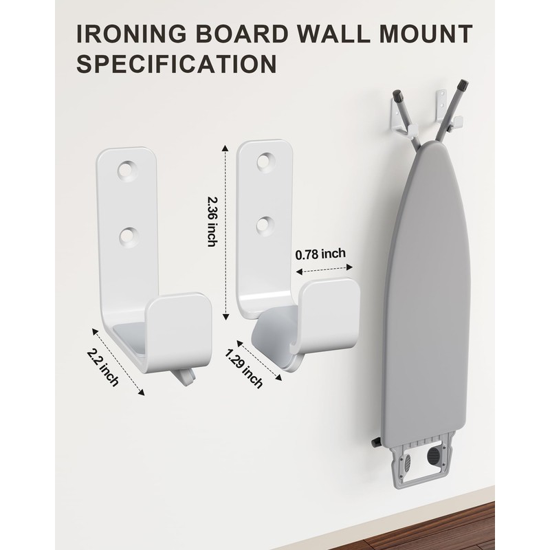 Ironing Board Holder 304 Stainless White, Ironing Board Hanger Y
