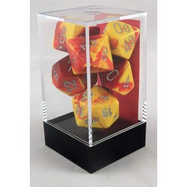 Chessex CHX26450 Dice-Gemini Red-Yellow/Silver Set, One Size, Multicolor