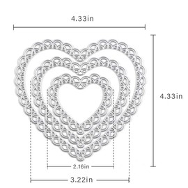 Love Shape Valentines Metal Cutting Dies Stencil Template Molds, Embossing Tool Die Cuts for Card Making Album Paper Scrapbooking DIY Décor Dies Craft