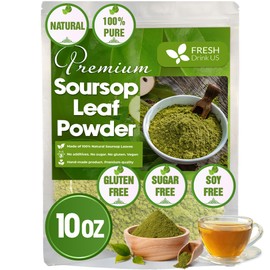 FRESHDRINKUS FRESHDRINKUS, Premium 10oz Soursop Leaf Powder, 100% Natural and Pure from Soursop Graviola Leaves, Soursop Leaf Tea, Hoja Guanabana, No Additives, No Gluten, No Sugar, Vegan