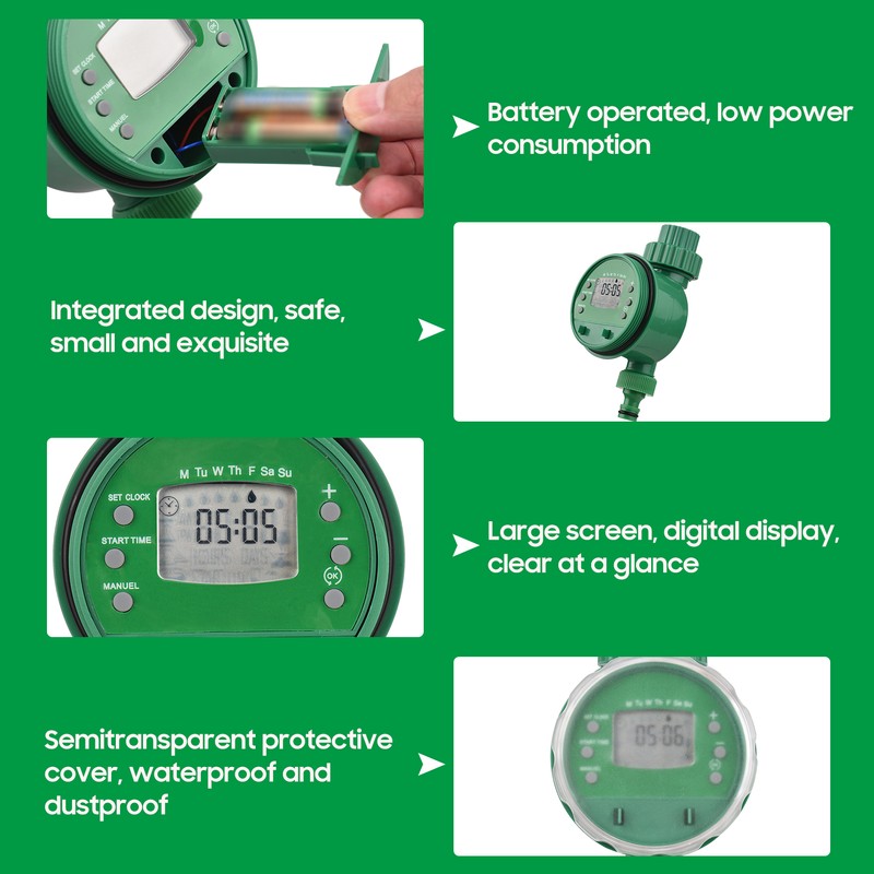Lepmerk Digital Automatic Watering Timer Programmed Garden Irrigation Timer Battery