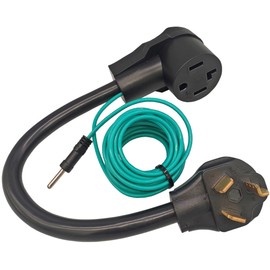 Fullsky FC-103143G Male Older Dryer 3 Prong Plug to Female 4 Prong New Dryer Receptacle Adapter 3 Prong to 4 Prong Power Adapter Cord nema 10-30p to 14-30r 30a to 30a Output 250volt