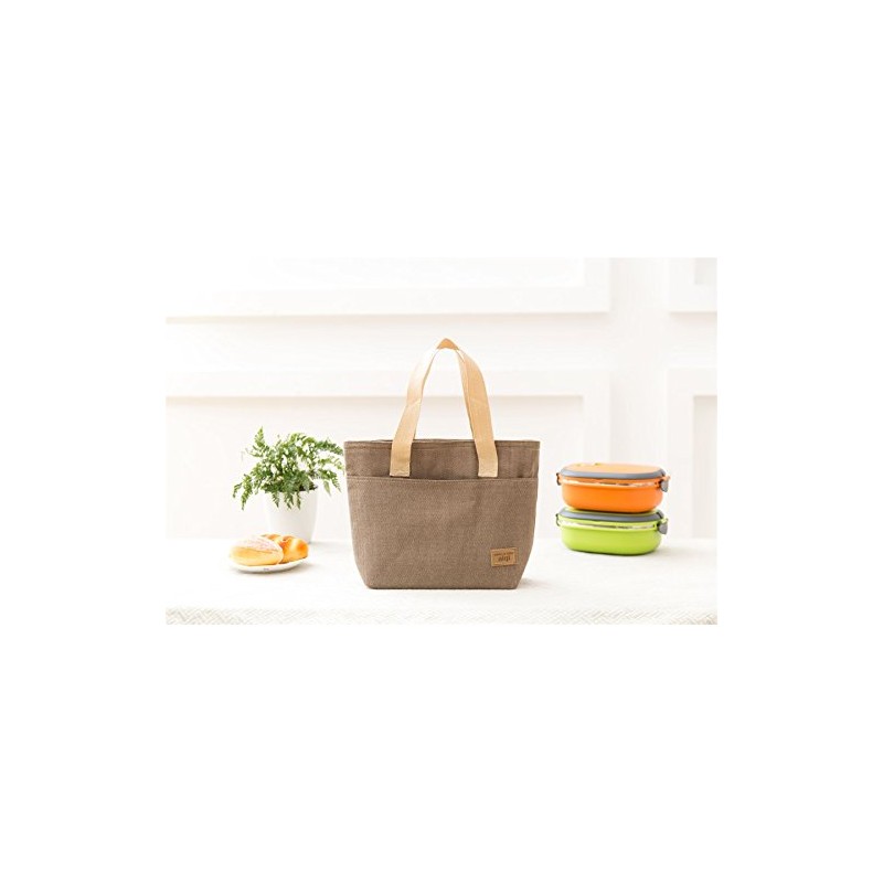 Vinsani Insulated Tote Canvas Thermal Lunch Bag Reusable Portable Cooler