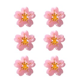 Pink Flower Buttons for Crafts,Acetate Buttons for Sewing,Novelty Button for Clothes,Pack of 6